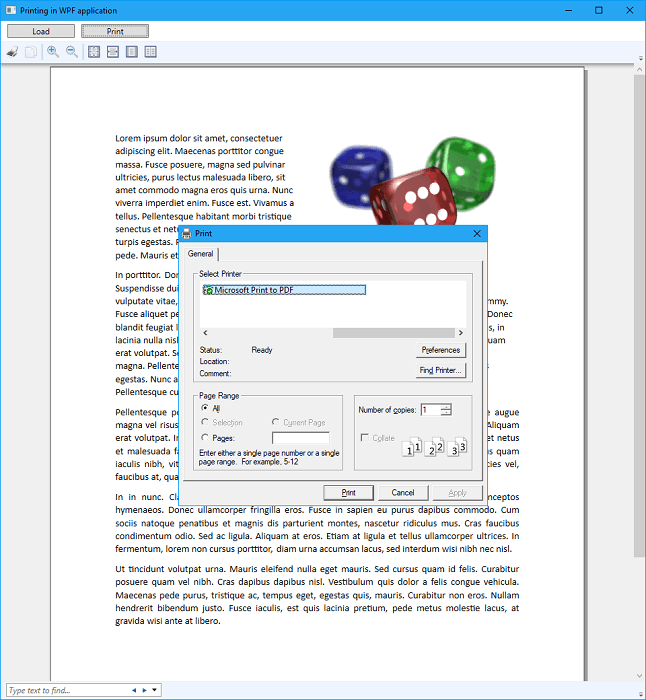Printing Word document from WPF application