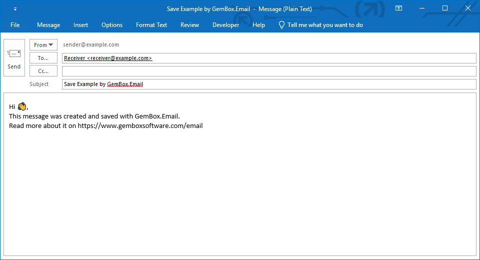 Save email in C# and VB.NET
