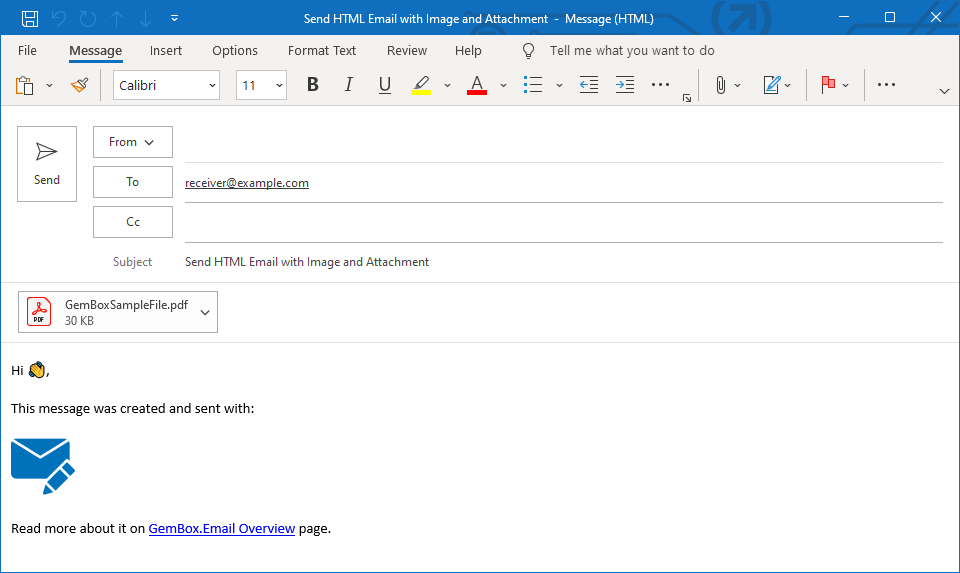 Send Html Email with Attachment from C# / VB.NET