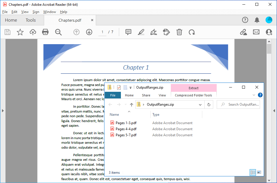 Splitting groups of PDF pages from source PDF into a seperate destination PDF in C# and VB.NET