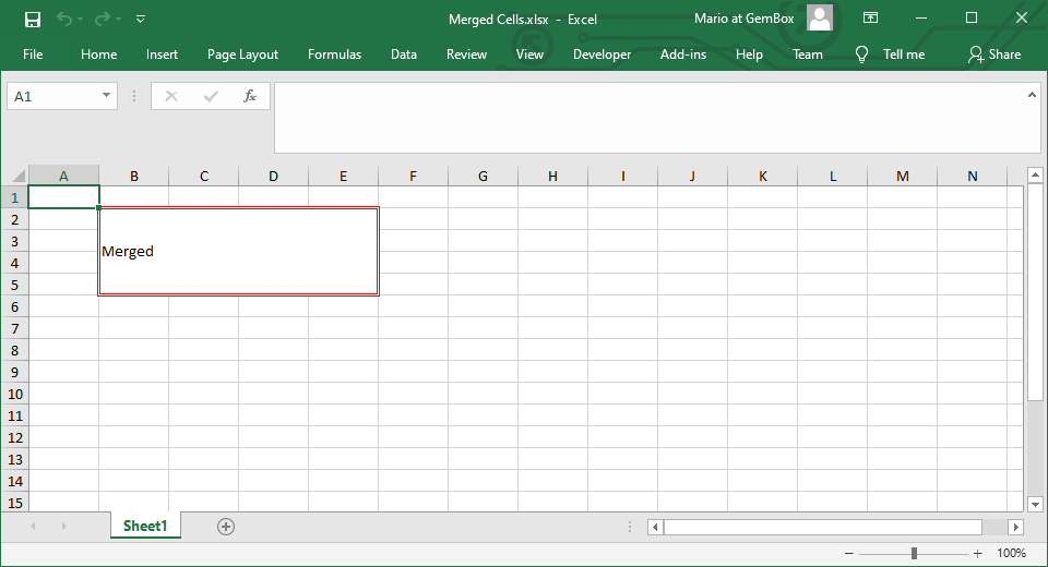 Merge Excel Cells from C# and VB.NET applications