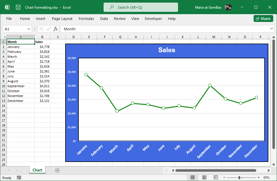 Format Excel Charts from C# and VB.NET applications