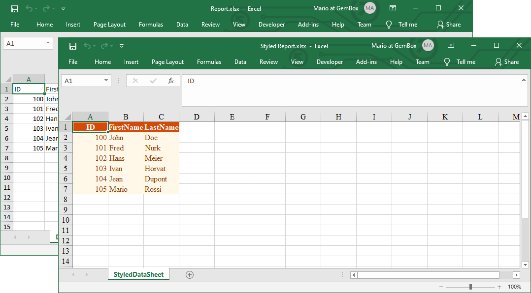 Exported GridView data and GridView formatting into Excel files with C# and VB.NET