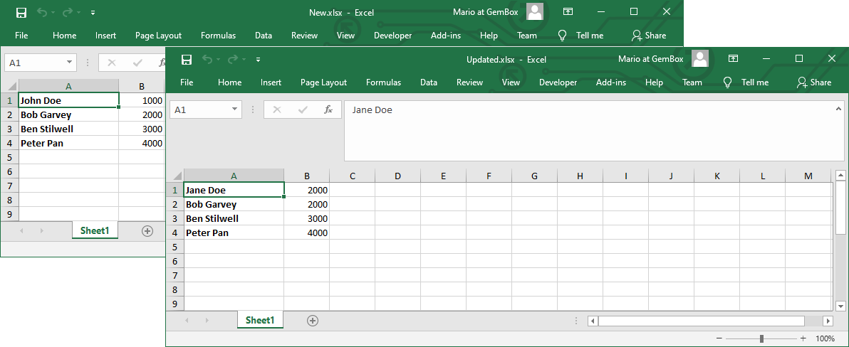 Reading and writing spreadsheet data from new and existing Excel files in PHP