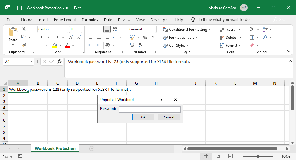 Excel workbook protection using C# and VB.NET