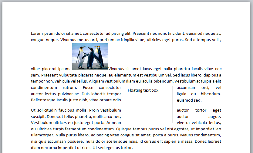 Inline picture and floating textbox screenshot