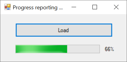 The progress reported in Windows Forms with GemBox.Document
