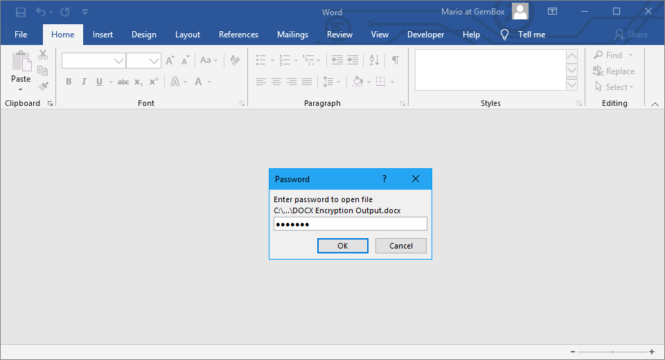 Encrypting and decrypting Word file of DOCX format in C# and VB.NET