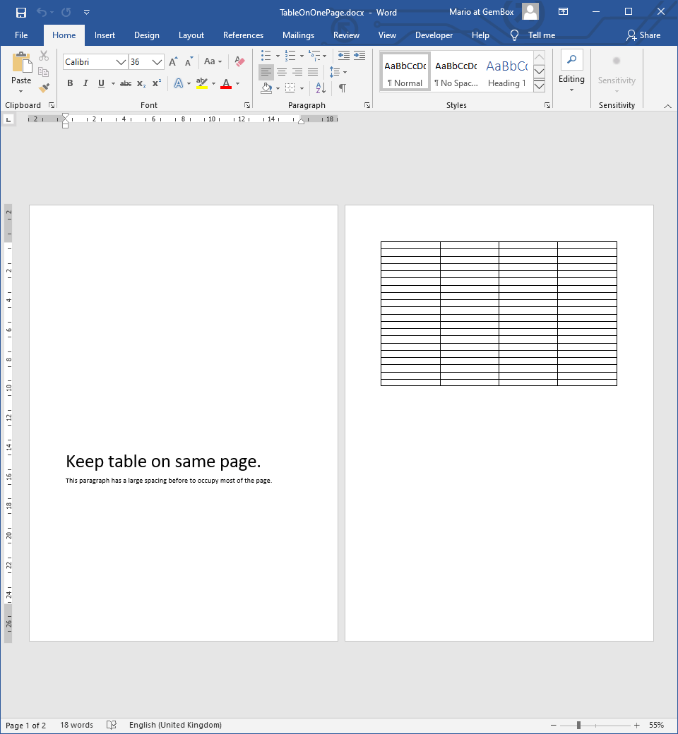 Table Formatting | GemBox.Document Example