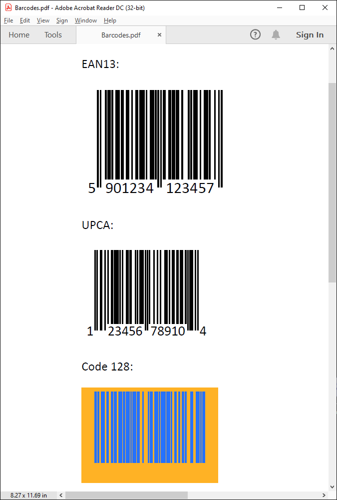 Output file with Barcodes Barcodes in C# and VB.NET