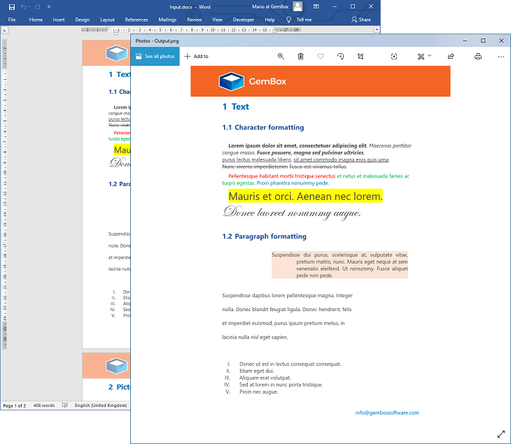 Converted Word document to PNG image in C# and VB.NET