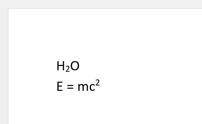 Word text with a subscript and a superscript, created with GemBox.Document
