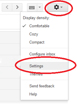 Google settings menu