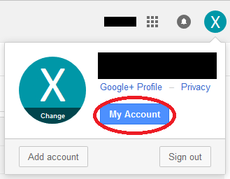 Google account button