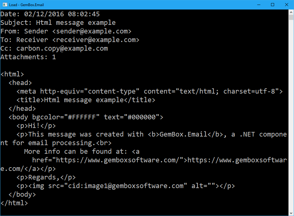 Load email in C# and VB.NET