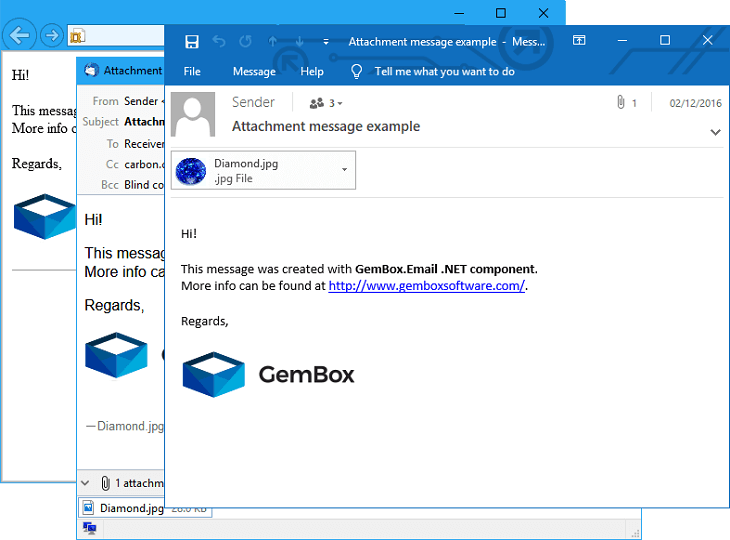 Screenshot of converted email files Converted email between MSG, EML, and MHTML formats in C# and VB.NET