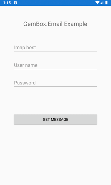 Get email message on a native Android mobile app with Xamarin.Forms