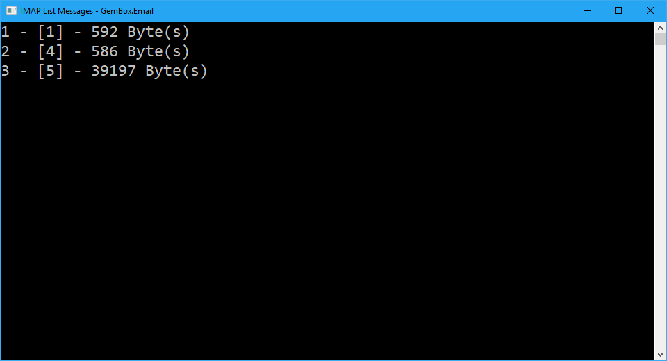 List Email Messages with IMAP | GemBox.Email Example