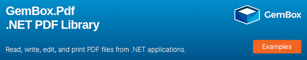 GemBox.Pdf .NET PDF library