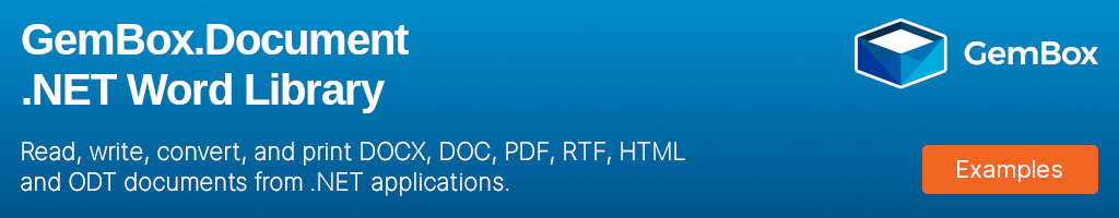 GemBox.Spreadsheet .NET Word library