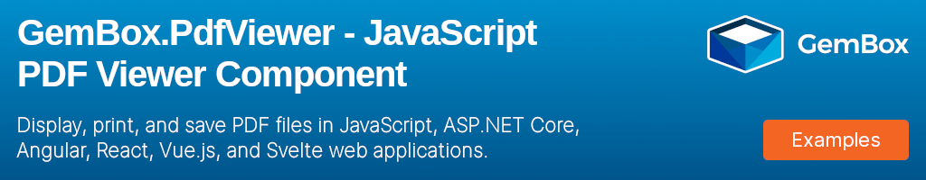 GemBox.PdfViewer JavaScript PDF Component library