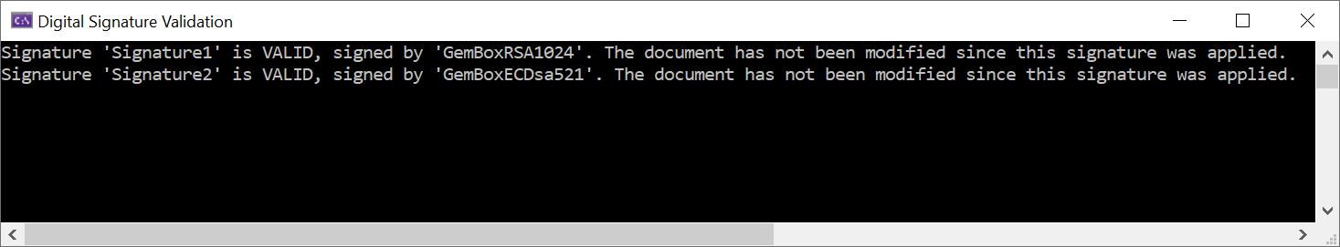 PDF signature validation status acquired using GemBox.Pdf