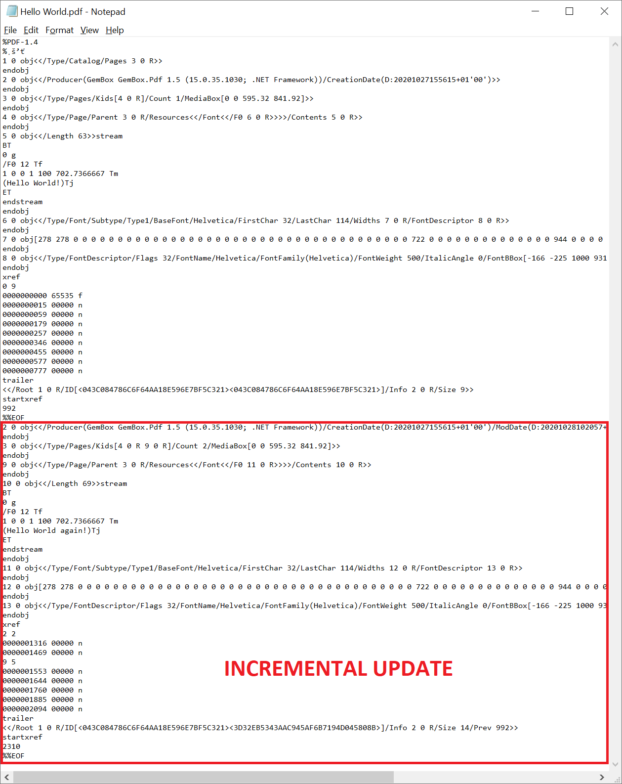 Edit PDF files using incremental updates from C# / VB.NET applications