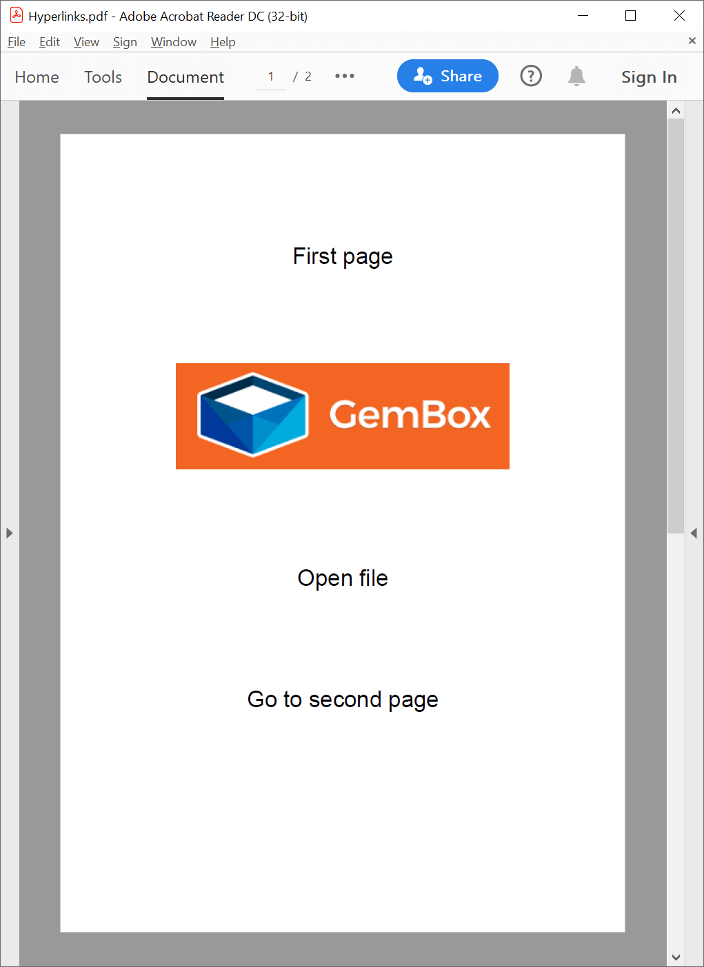 PDF link annotations created with the GemBox.Pdf C#/VB.NET library