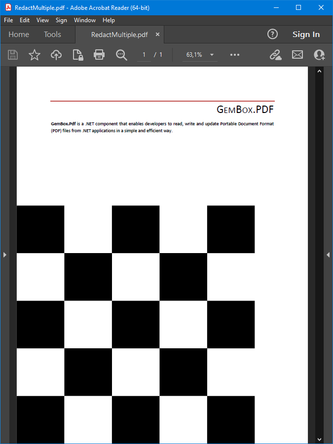 PDF file with multiple redactions with the same annotation