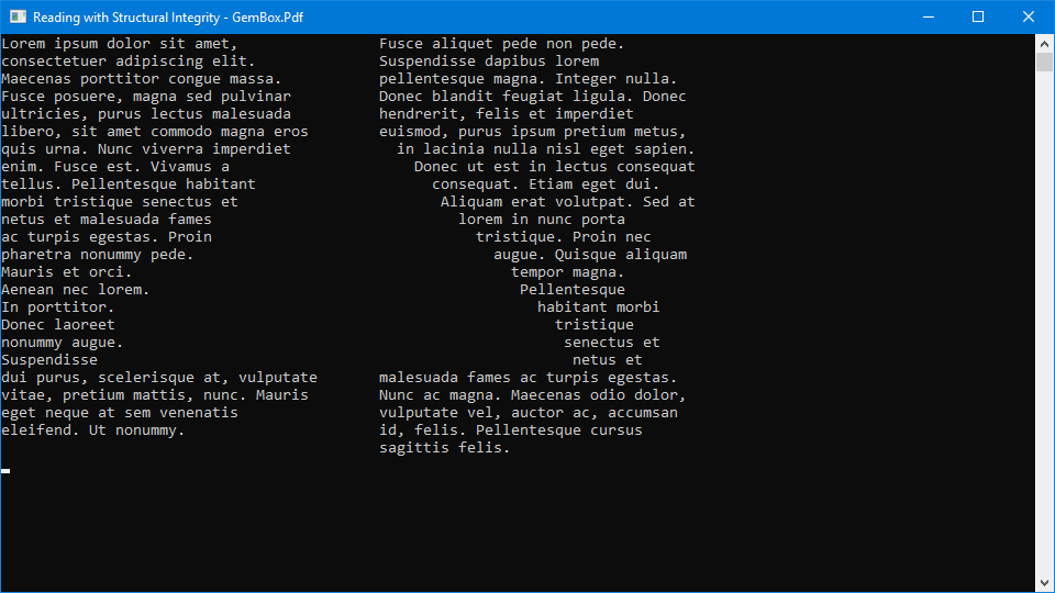 Reading PDF content with structure preserved