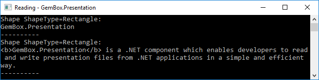 Opening and reading PowerPoint presentation's shapes and text in C# and VB.NET