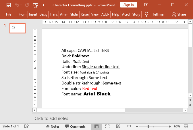 PowerPoint text formatted with GemBox.Presentation