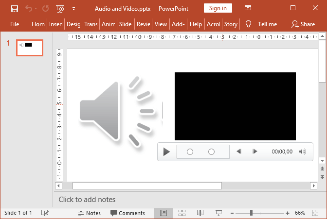 PowerPoint audio and video created with GemBox.Presentation