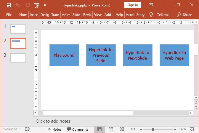 PowerPoint hyperlinks created with GemBox.Presentation
