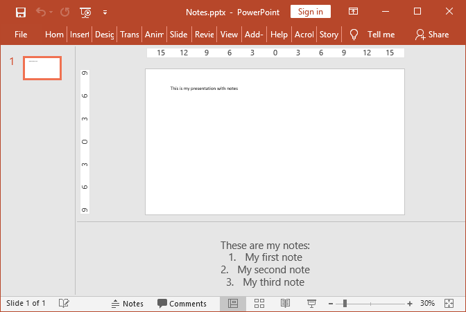 Screenshot of PowerPoint notes created with GemBox.Presentation PowerPoint notes created with GemBox.Presentation
