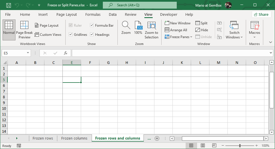 Freeze and Split Panes in Excel Files in C# and VB.NET