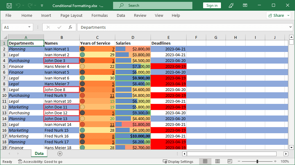 Excel Conditional Formatting in C# and VB.NET