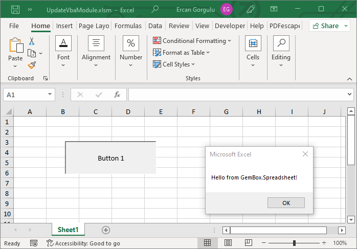 Excel VBA module updated with GemBox.Spreadsheet