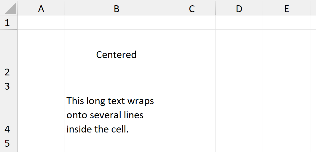 Excel cell centered alignment and wrapped text created with GemBox.Spreadsheet