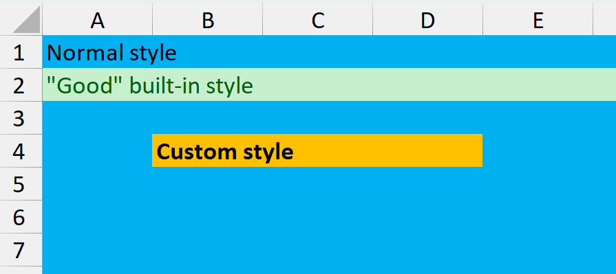 Excel built-in, custom, and default styles applied with GemBox.Spreadsheet