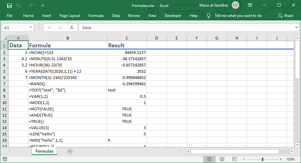 Rough Draft for Norm Calculator in Excel 