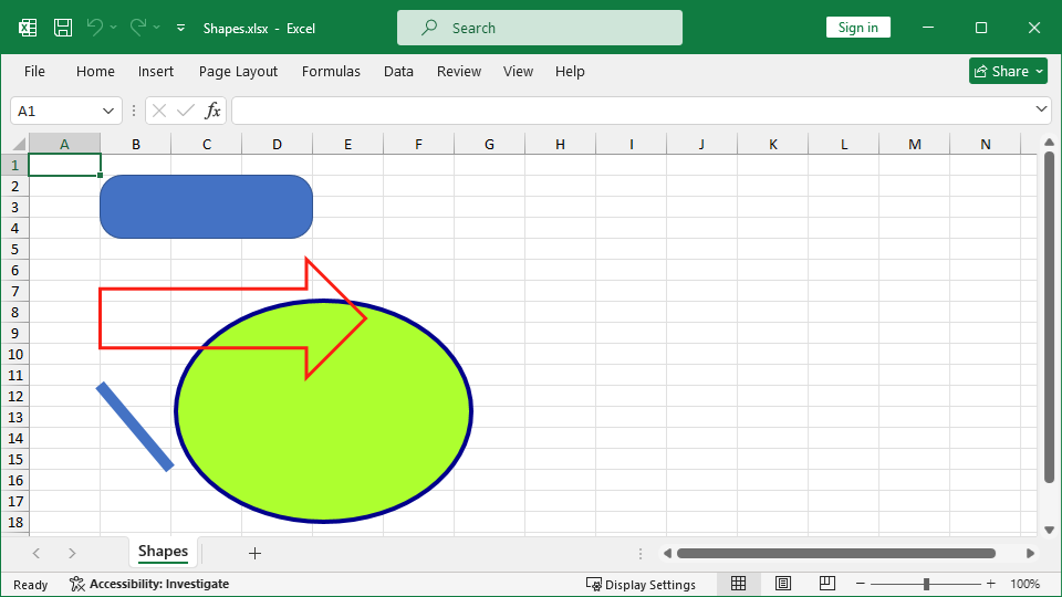 Add Shapes to Excel worksheets in C# and VB.NET