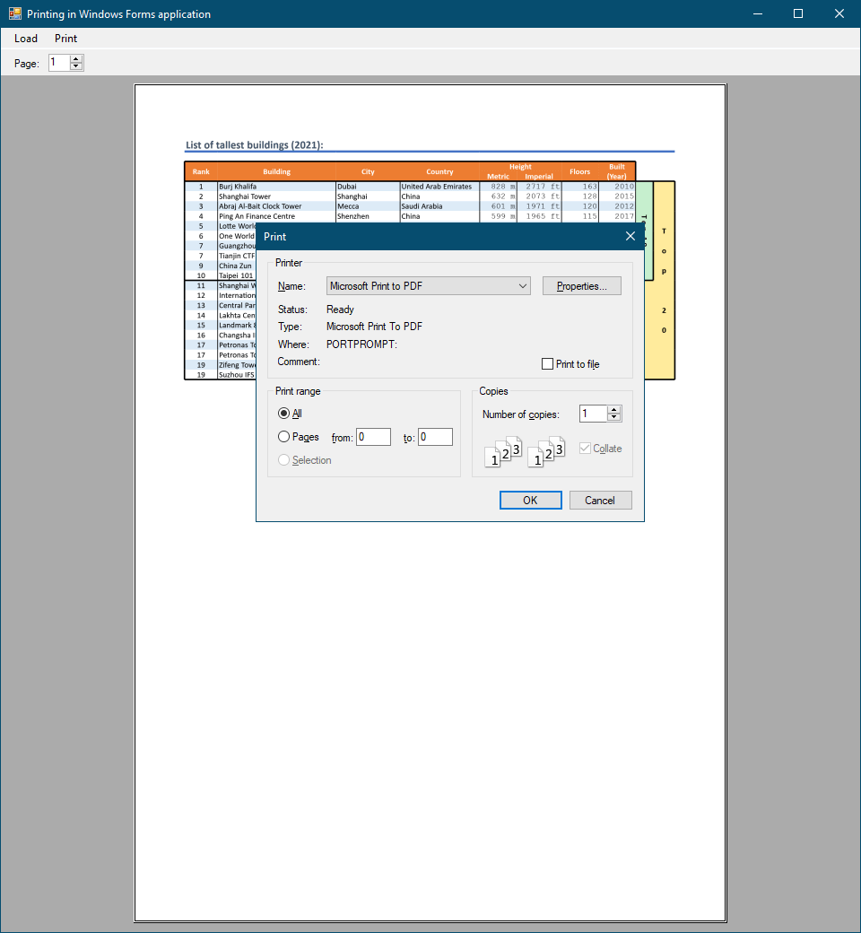 Printing Excel workbook from Windows Forms application