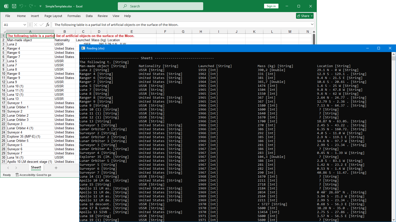 Sheet values read with GemBox.Spreadsheet