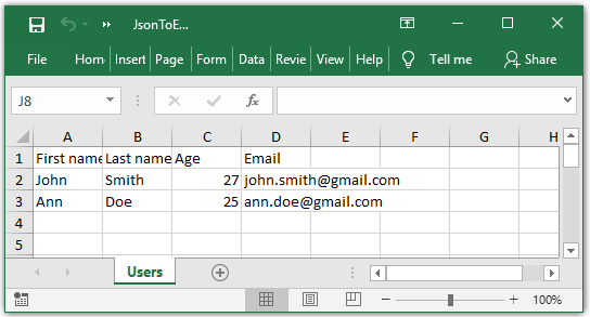 Convert JSON to an Excel file from your C#/VB.NET applications | GemBox.Spreadsheet Example Convert Json To An Excel File From Your C#/Vb.Net Applications | Gembox.Spreadsheet Example
