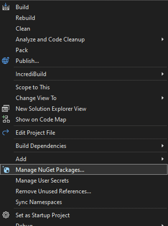 Manage NuGet Packages