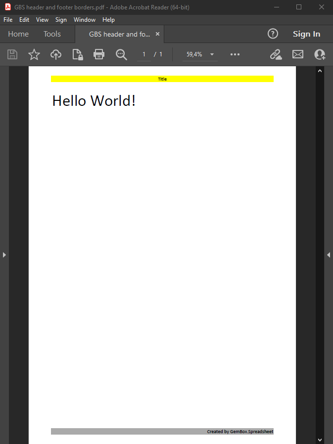 PDF file having header footer background generated with GemBox.Spreadsheet